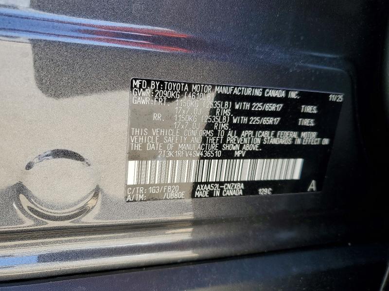 53227456 :رقم المزاد ، 2T3K1RFV4SW436510 vin ، 2025 Toyota Rav4 مزاد بيع