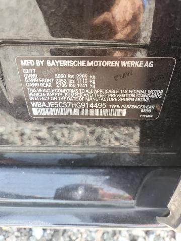 2017 Bmw 540 მანქანა იყიდება აუქციონზე, vin: WBAJE5C37HG914495, აუქციონის ნომერი: 52565846