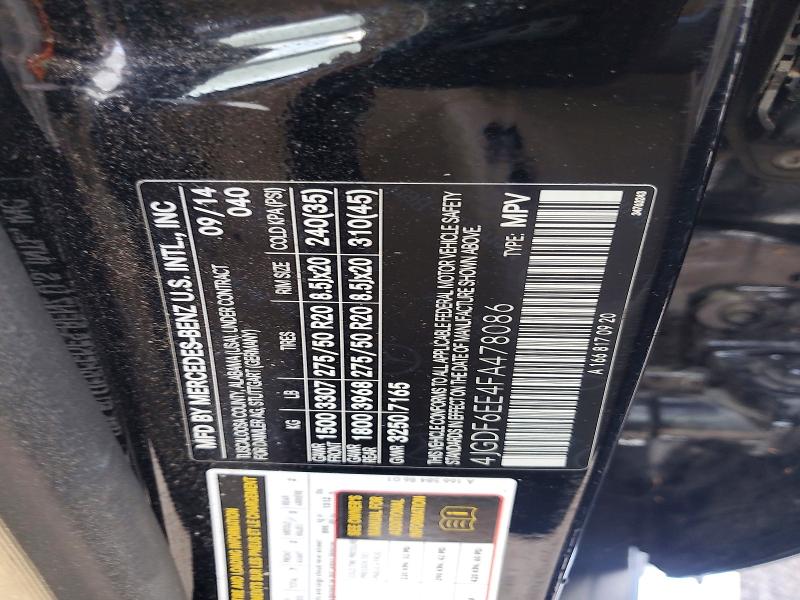 55005396 :رقم المزاد ، 4JGDF6EE4FA478086 vin ، 2015 Mercedes-benz Gl مزاد بيع