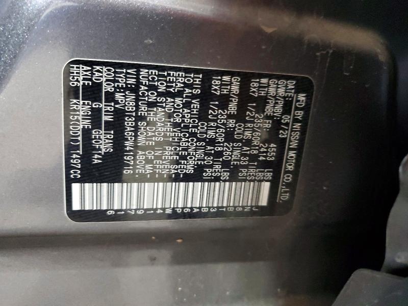 55712626 :رقم المزاد ، JN8BT3BA6PW419716 vin ، 2023 Nissan Rogue مزاد بيع