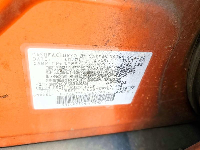 Aukcja sprzedaży 2021 Nissan Kicks, vin: 3N1CP5DV9ML549249, numer aukcji: 53830816