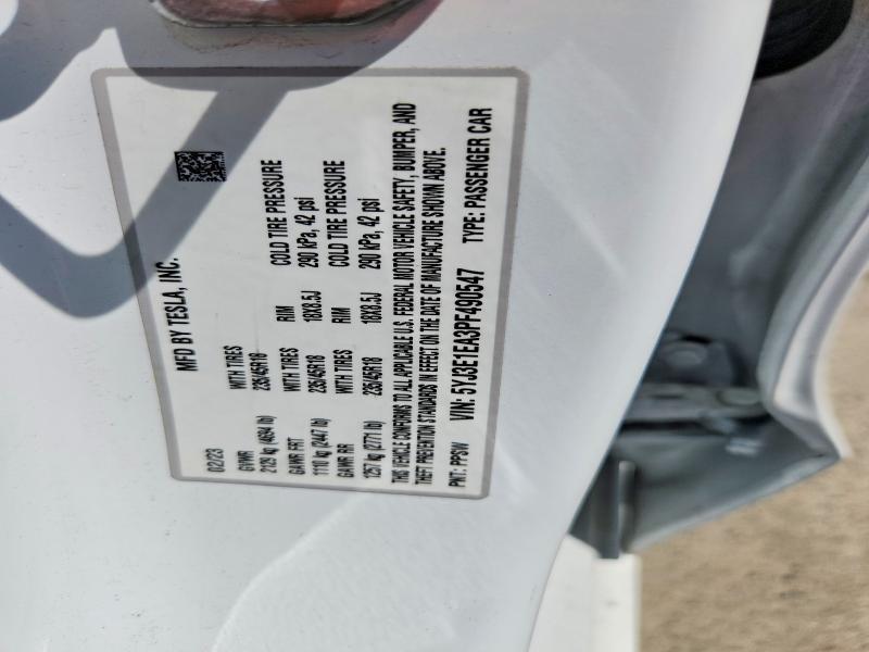 Aukcja sprzedaży 2023 Tesla Model 3, vin: 5YJ3E1EA3PF490547, numer aukcji: 53262426