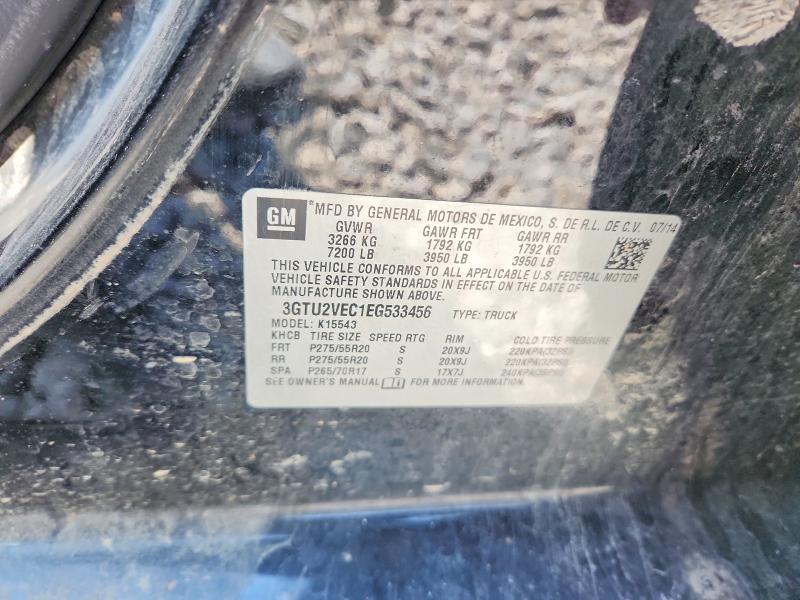 52415976 :رقم المزاد ، 3GTU2VEC1EG533456 vin ، 2014 Gmc Sierra مزاد بيع