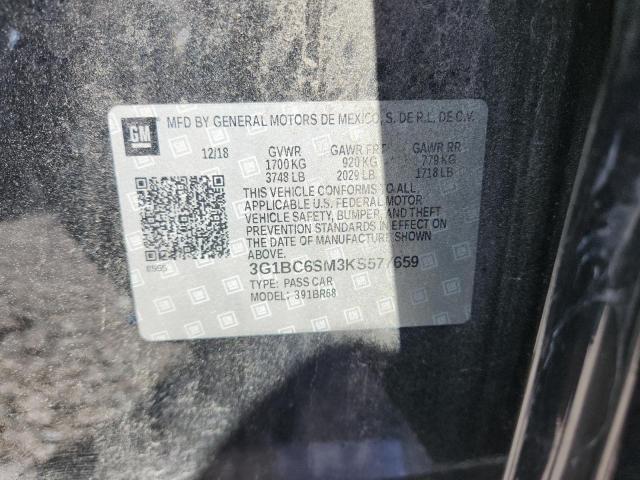 Aukcja sprzedaży 2019 Chevrolet Cruze, vin: 3G1BC6SM3KS577659, numer aukcji: 54505406