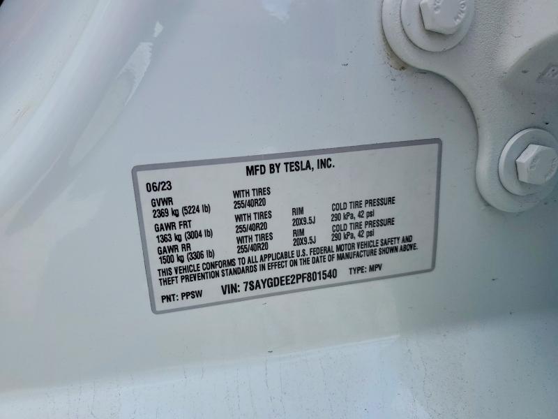 Aukcja sprzedaży 2023 Tesla Model Y, vin: 7SAYGDEE2PF801540, numer aukcji: 52250866