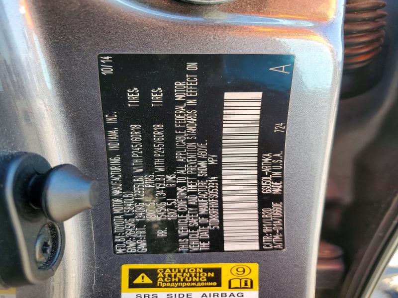Aukcja sprzedaży 2015 Toyota Highlander, vin: 5TDKKRFHXFS053914, numer aukcji: 53386826