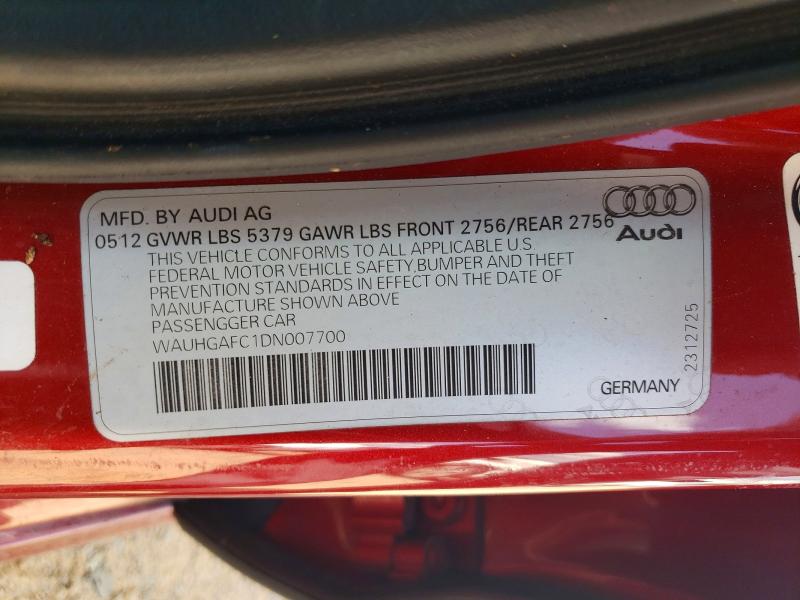 55074596 :رقم المزاد ، WAUHGAFC1DN007700 vin ، 2013 Audi A6 مزاد بيع