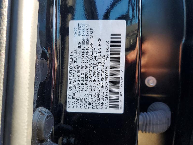 Продажа на аукционе авто 2023 Honda Ridgeline, vin: 5FPYK3F73PB009779, номер лота: 52776226