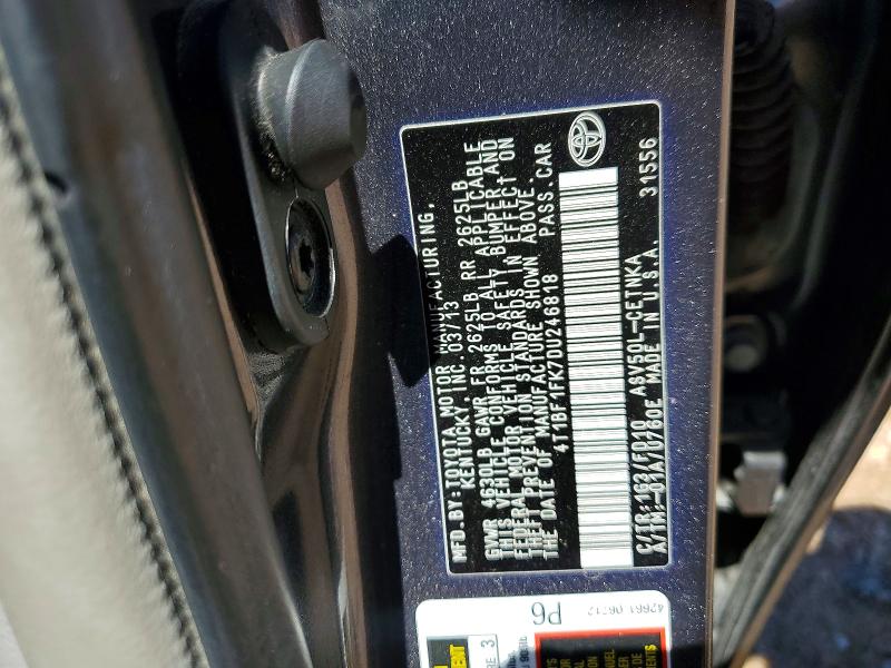Aukcja sprzedaży 2013 Toyota Camry, vin: 4T1BF1FK7DU246818, numer aukcji: 52914366