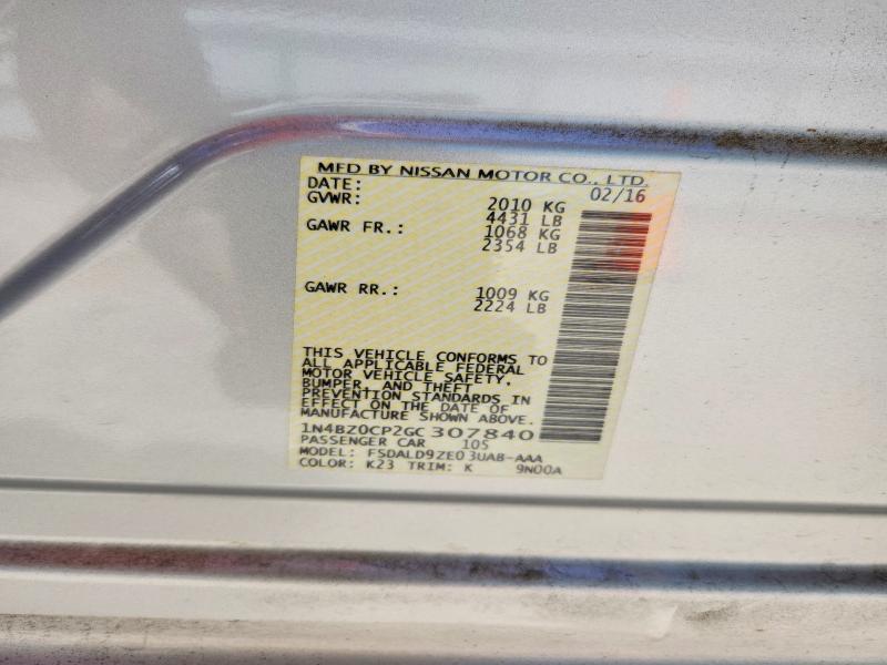 Продажа на аукционе авто 2016 Nissan Leaf, vin: 1N4BZ0CP2GC307840, номер лота: 53385286
