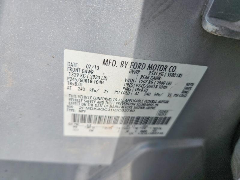 Aukcja sprzedaży 2013 Ford Edge, vin: 2FMDK4GC3DBC63750, numer aukcji: 53471586