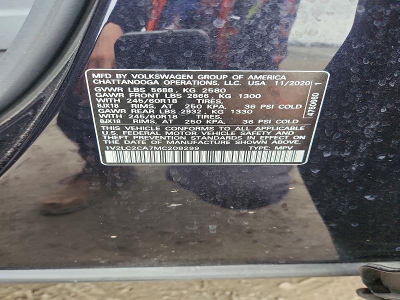 54669966 :رقم المزاد ، 1V2LC2CA7MC208299 vin ، 2021 Volkswagen Atlas Cross Sport مزاد بيع