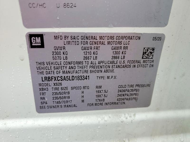 Продажа на аукционе авто 2020 Buick Envision, vin: LRBFXCSA5LD183341, номер лота: 54395886