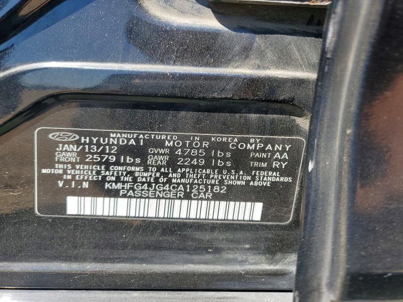 Продажа на аукционе авто 2012 Hyundai Azera, vin: KMHFG4JG4CA125182, номер лота: 55402996
