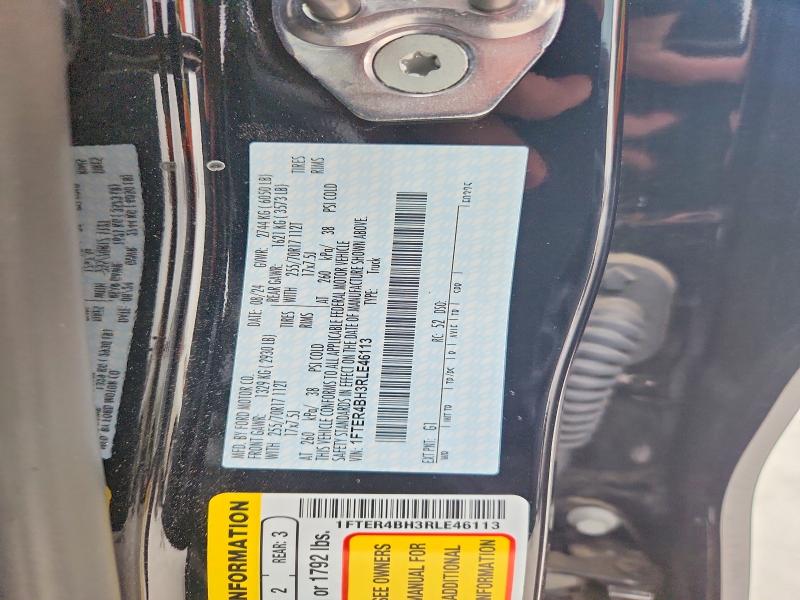 2024 Ford Ranger მანქანა იყიდება აუქციონზე, vin: 1FTER4BH3RLE46113, აუქციონის ნომერი: 52345576