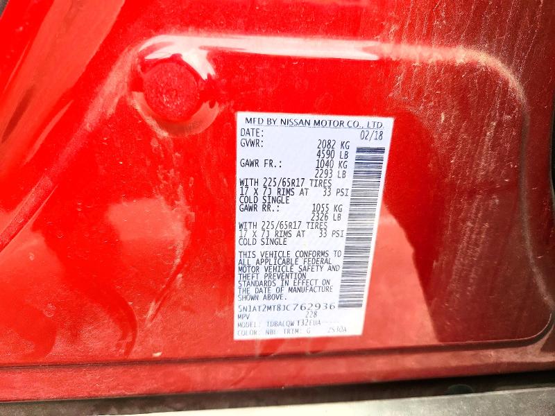 Продаж на аукціоні авто 2018 Nissan Rogue, vin: 5N1AT2MT8JC762936, номер лоту: 53646386
