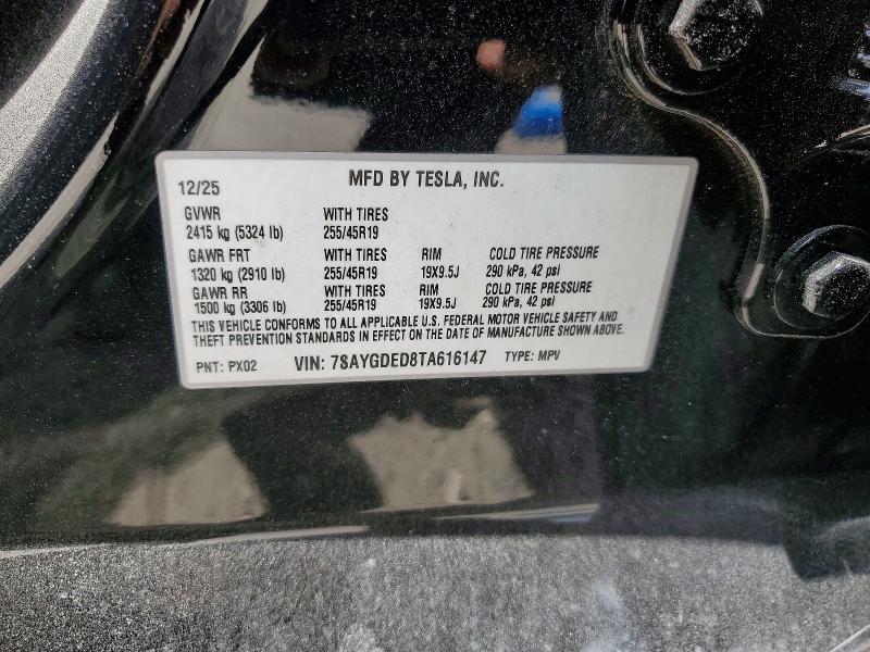 Продаж на аукціоні авто 2026 Tesla Model Y, vin: 7SAYGDED8TA616147, номер лоту: 54759176