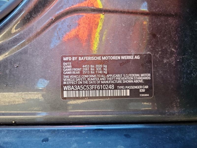 54833186 :رقم المزاد ، WBA3A5C53FF610248 vin ، 2015 Bmw 328 مزاد بيع