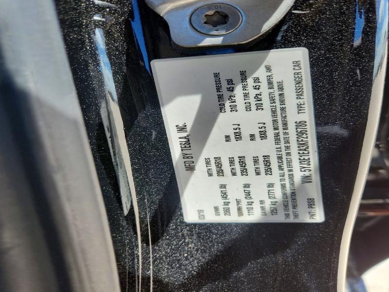 54315096 :رقم المزاد ، 5YJ3E1EA3KF296786 vin ، 2019 Tesla Model 3 مزاد بيع