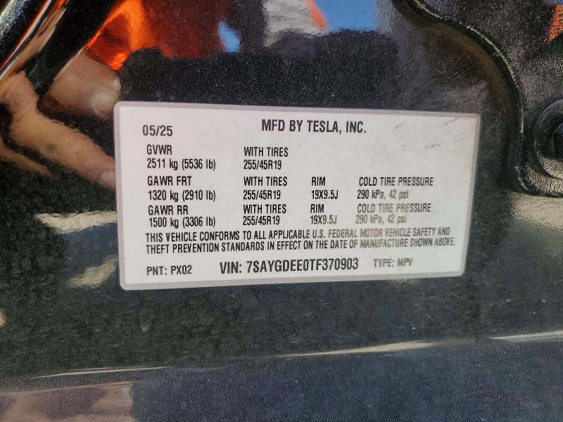 Aukcja sprzedaży 2026 Tesla Model Y, vin: 7SAYGDEE0TF370903, numer aukcji: 52457446