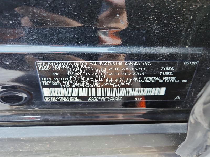 Aukcja sprzedaży 2020 Toyota Rav4, vin: 2T3C1RFV2LW081942, numer aukcji: 51983616