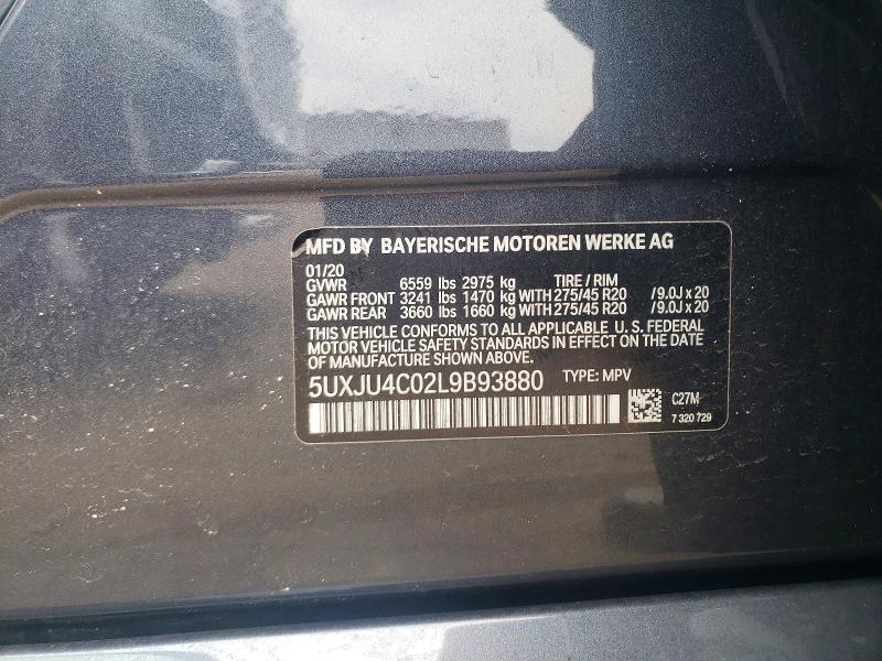 Aukcja sprzedaży 2020 Bmw X5, vin: 5UXJU4C02L9B93880, numer aukcji: 54535856