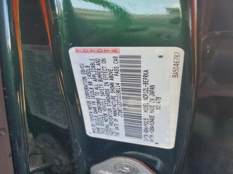 Aukcja sprzedaży 2001 Toyota Echo, vin: JTDBT123710196114, numer aukcji: 52318316