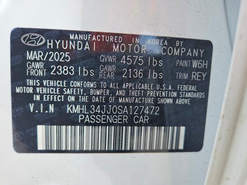 2025 Hyundai Sonata Hybrid მანქანა იყიდება აუქციონზე, vin: KMHL34JJ0SA127472, აუქციონის ნომერი: 53052186