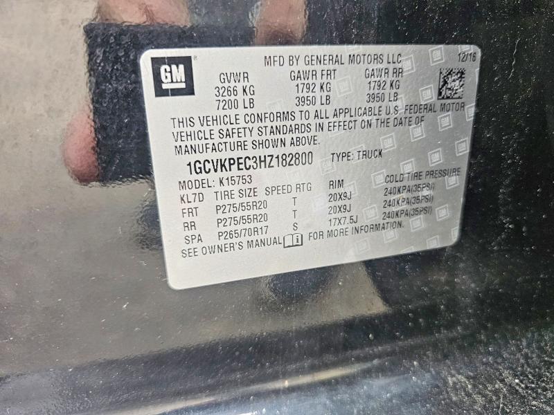 Aukcja sprzedaży 2017 Chevrolet Silverado, vin: 1GCVKPEC3HZ182800, numer aukcji: 55226856