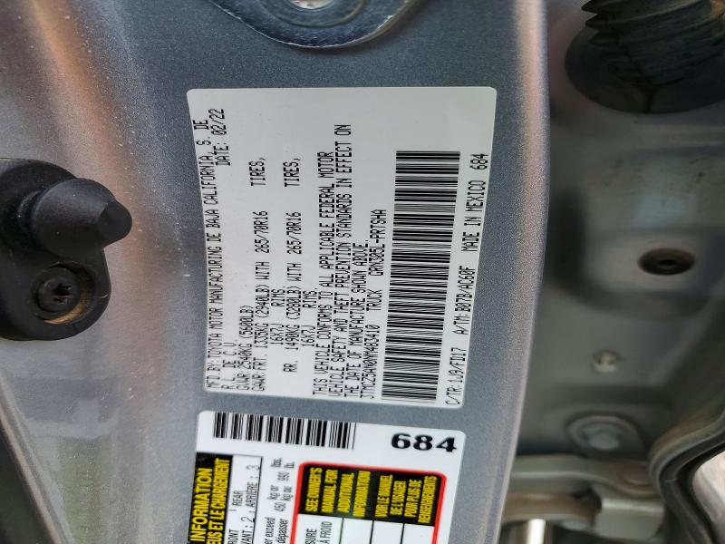 52257636 :رقم المزاد ، 3TMCZ5AN0NM483410 vin ، 2022 Toyota Tacoma مزاد بيع