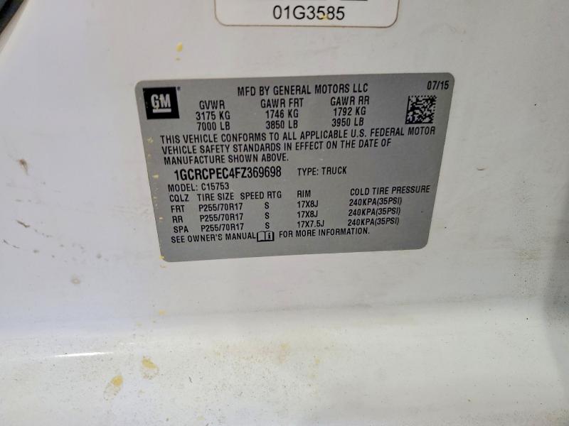 2015 Chevrolet Silverado მანქანა იყიდება აუქციონზე, vin: 1GCRCPEC4FZ369698, აუქციონის ნომერი: 54124476