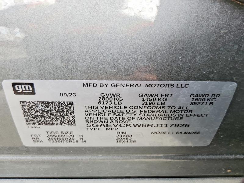 Aukcja sprzedaży 2024 Buick Enclave, vin: 5GAEVCKW6RJ117925, numer aukcji: 54690086
