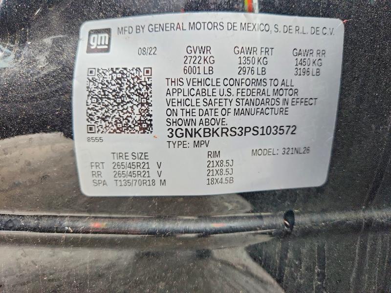 Aukcja sprzedaży 2023 Chevrolet Blazer, vin: 3GNKBKRS3PS103572, numer aukcji: 52734696