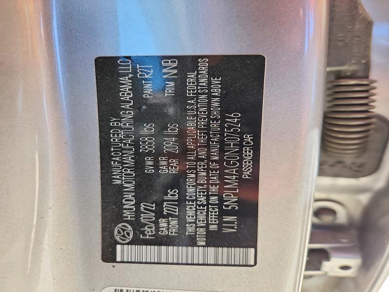 2022 Hyundai Elantra მანქანა იყიდება აუქციონზე, vin: 5NPLM4AG0NH075246, აუქციონის ნომერი: 51354626