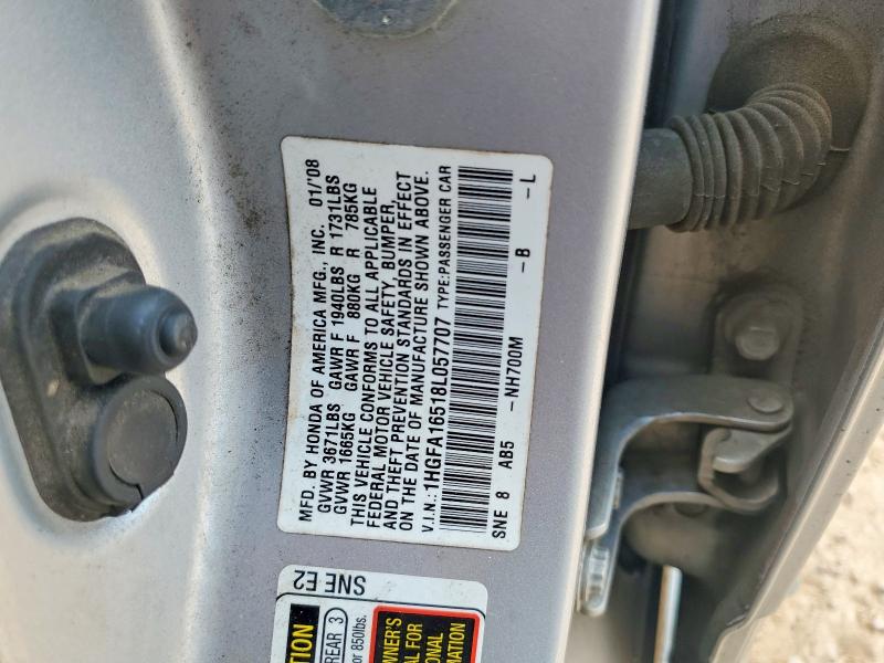 Продажа на аукционе авто 2008 Honda Civic, vin: 1HGFA16518L057707, номер лота: 53576496