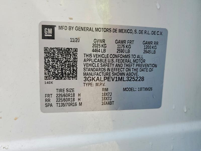 Aukcja sprzedaży 2021 Gmc Terrain, vin: 3GKALPEV1ML325228, numer aukcji: 55076336
