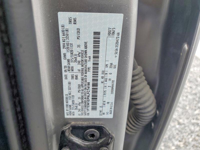 Продажа на аукционе авто 2020 Ford F150, vin: 1FTEW1EP9LFC74198, номер лота: 52397326