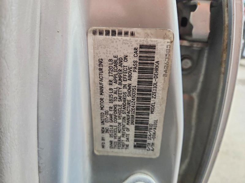 2001 Toyota Corolla მანქანა იყიდება აუქციონზე, vin: 1NXBR12E41Z450351, აუქციონის ნომერი: 53906246