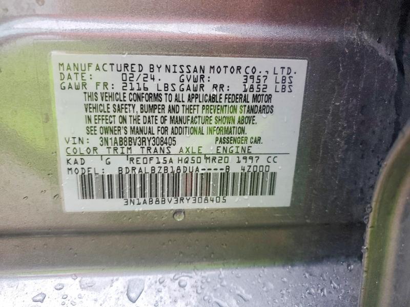 Aukcja sprzedaży 2024 Nissan Sentra, vin: 3N1AB8BV3RY308405, numer aukcji: 51994216