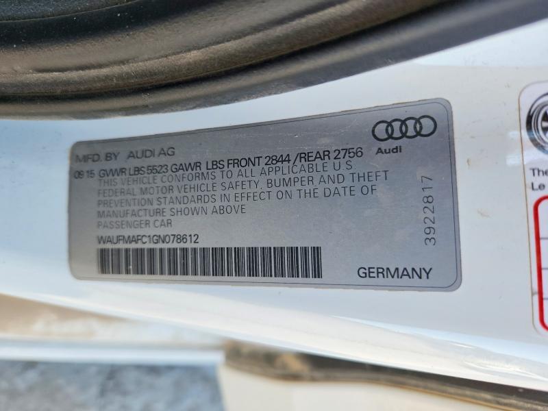 Продажа на аукционе авто 2016 Audi A6, vin: WAUFMAFC1GN078612, номер лота: 52645386