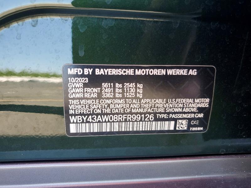 Продаж на аукціоні авто 2024 Bmw I4, vin: WBY43AW08RFR99126, номер лоту: 52952856