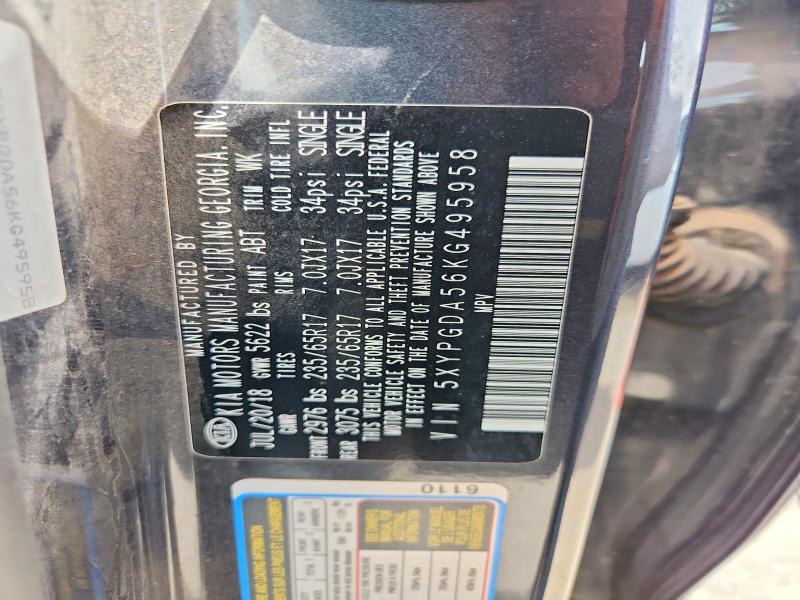 Aukcja sprzedaży 2019 Kia Sorento, vin: 5XYPGDA56KG495958, numer aukcji: 51648496