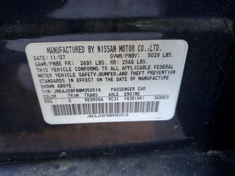 Продаж на аукціоні авто 2008 Infiniti Ex35, vin: JNKAJ09F88M350519, номер лоту: 53413416
