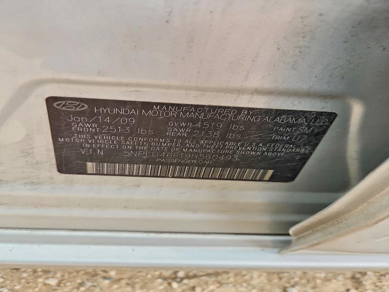 54067796 :رقم المزاد ، 5NPEU46F19H560493 vin ، 2009 Hyundai Sonata مزاد بيع