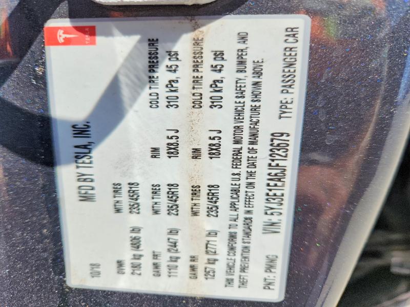 Продажа на аукционе авто 2018 Tesla Model 3, vin: 5YJ3E1EA6JF123679, номер лота: 54887566