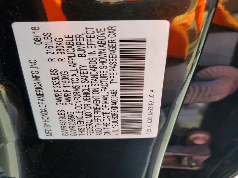 Aukcja sprzedaży 2019 Acura Tlx, vin: 19UUB2F3XKA003463, numer aukcji: 51689476