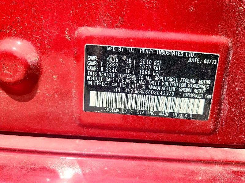 Aukcja sprzedaży 2013 Subaru Legacy, vin: 4S3BMBK66D3043370, numer aukcji: 53199776