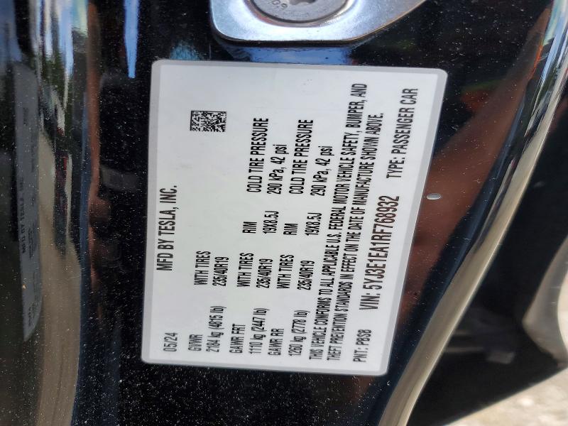 53931796 :رقم المزاد ، 5YJ3E1EA1RF768932 vin ، 2024 Tesla Model 3 مزاد بيع