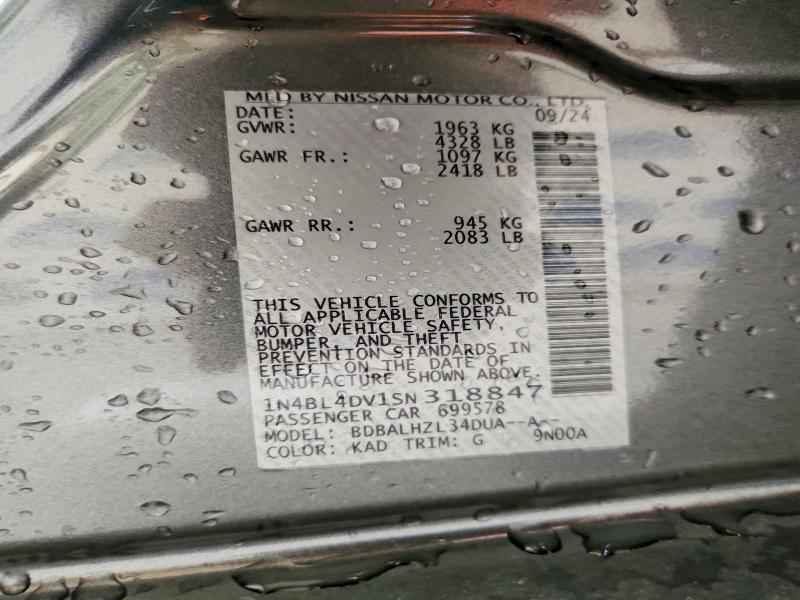 55289116 :رقم المزاد ، 1N4BL4DV1SN318847 vin ، 2025 Nissan Altima مزاد بيع