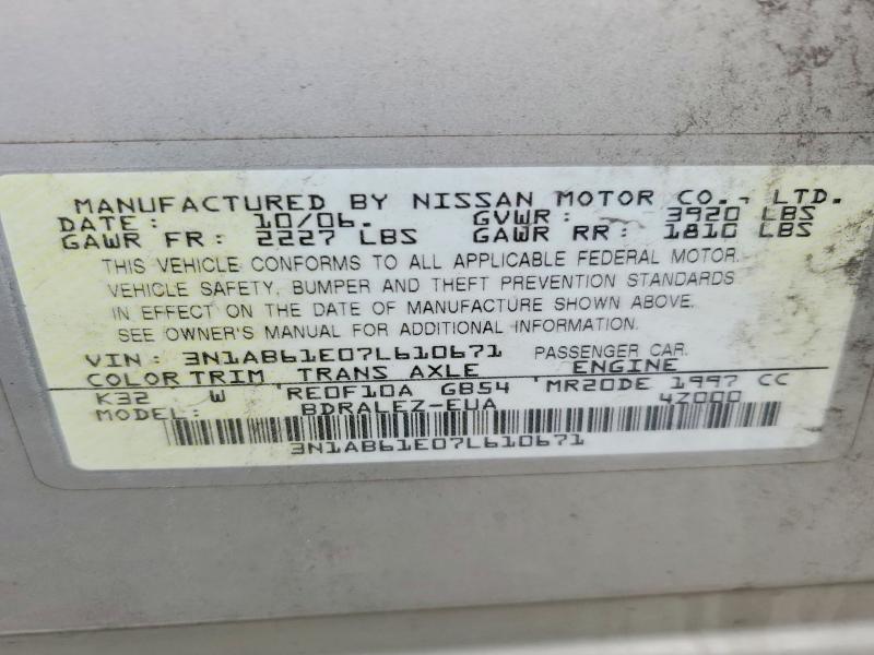 Продаж на аукціоні авто 2007 Nissan Sentra, vin: 3N1AB61E07L610671, номер лоту: 54097756